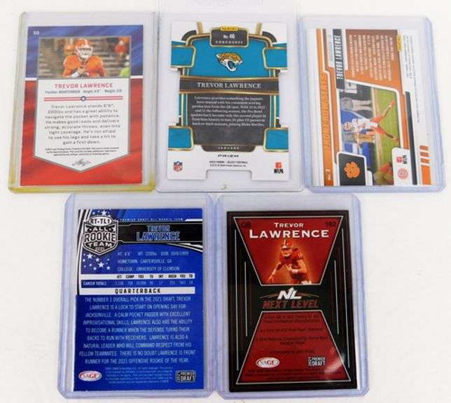 5 Trevor Lawrence Football Cards with Rookies