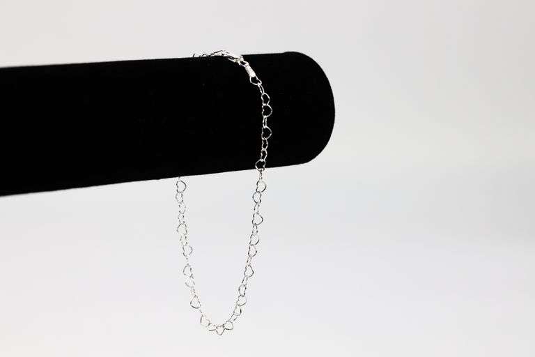 Sterling Silver Italian Love Heart Chain 4mm Solid 925 Italy Infinity Promise Bracelet Anklet 9"