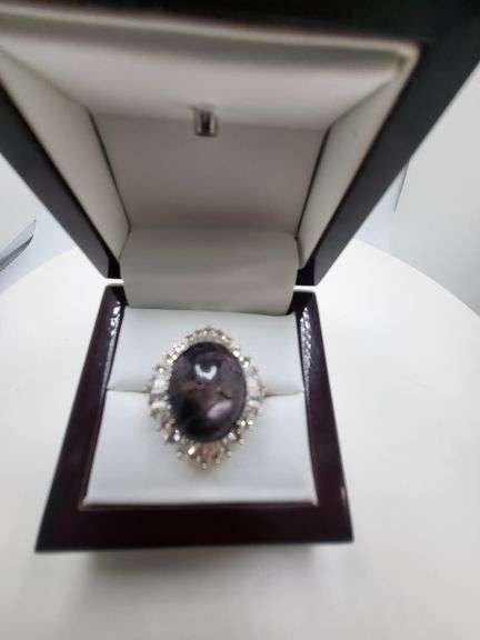 Very fine one Star Ruby 26.25 CW and Sapphire ring in silver 14k gold plated