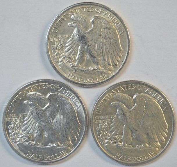 Very select trio of 'P Mint Walking Liberty Halves from 1939, 41, & 46