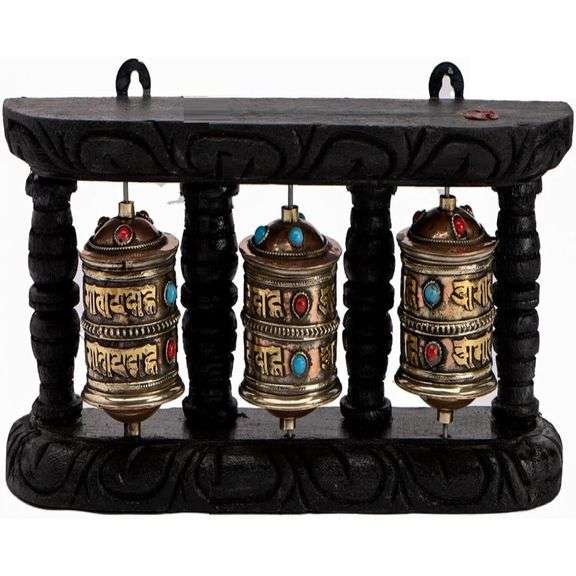 Spinning Tibetan Prayer Wheel