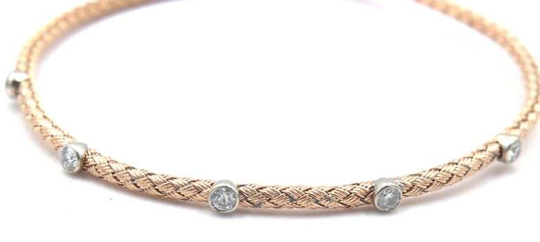 14kt Rose gold 0.50ctw woven flexible bracelet
