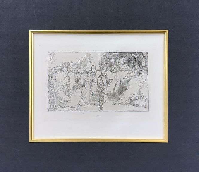 Extremely Rare and Collectible Antique Etching After Rembrandt, c. 1880