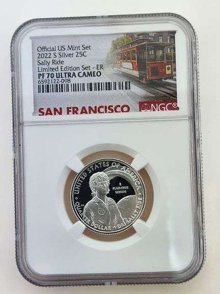2022-S Sally Ride Silver Quarter, NGC PF70 Ultra Cameo ER