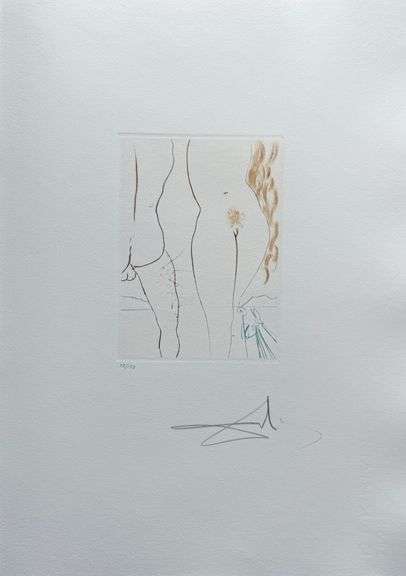 Highly Collectible and Rare Salvador Dali Hand-signed Original Engraving