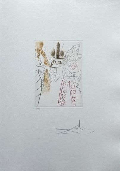 Highly Collectible and Rare Salvador Dali Hand-signed Original Engraving