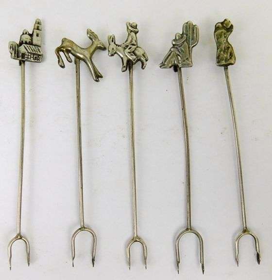 5 Vintage Silver Appetizer Picks