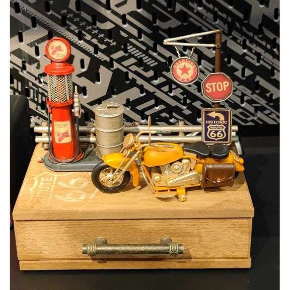 Vintage-Style Route 66 Gas Station Desk Organizer