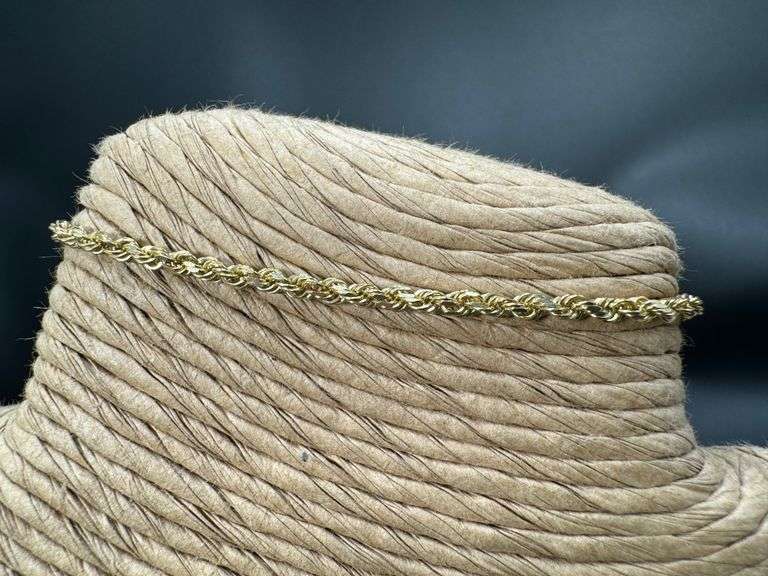 10k Yellow Gold Solid Round Rope Link Chain 2.5mm Bracelet 8"