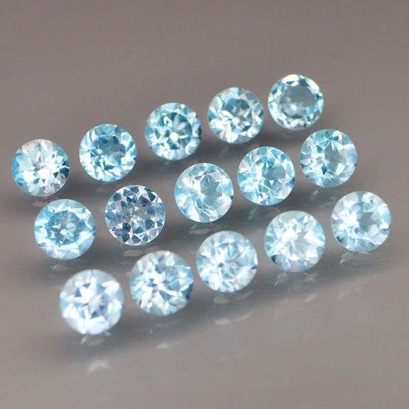Glittering! 15 piece 15.52ct full fire baby blue Topaz set!