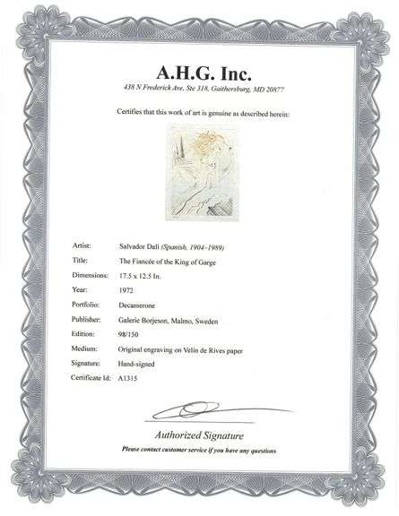 Highly Collectible and Rare Salvador Dali Hand-signed Original Engraving