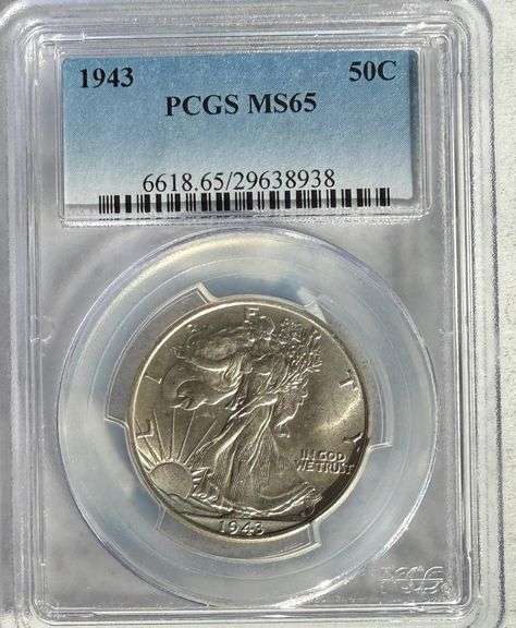 1943 PCGS MS 65 Walking Liberty Half.