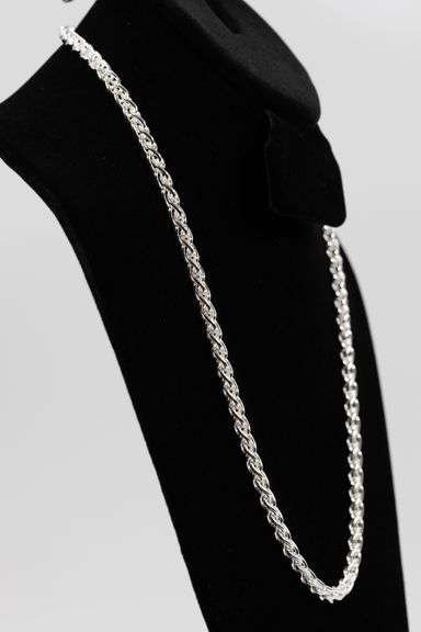 Sterling Silver Men's Heavy Wheat Chain 6mm Solid 925 Italy Foxtail Spiga 20"