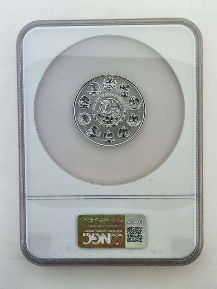 2024Mo Mexico 2 Onza Silver, NGC Reverse PF70 (Mega Holder)