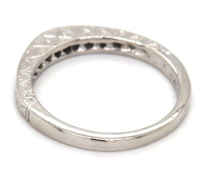 Platinum 0.75ctw channel set princess cut diamond dome ring