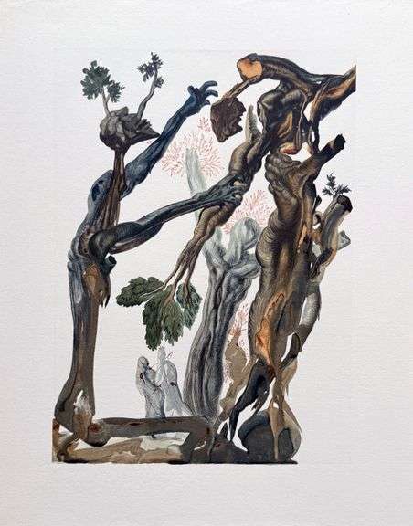 Highly Collectible Salvador Dali Original Color Engraving from The Divine Comedy