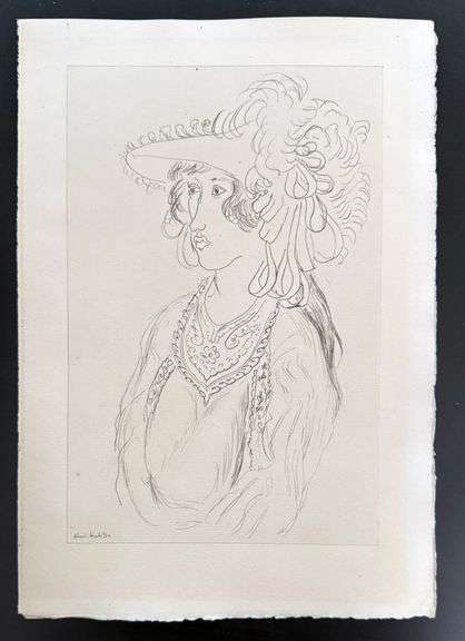 Very rare Henri Matisse etching signed in the plate, C.1920, from the series of Cinquante Dessins