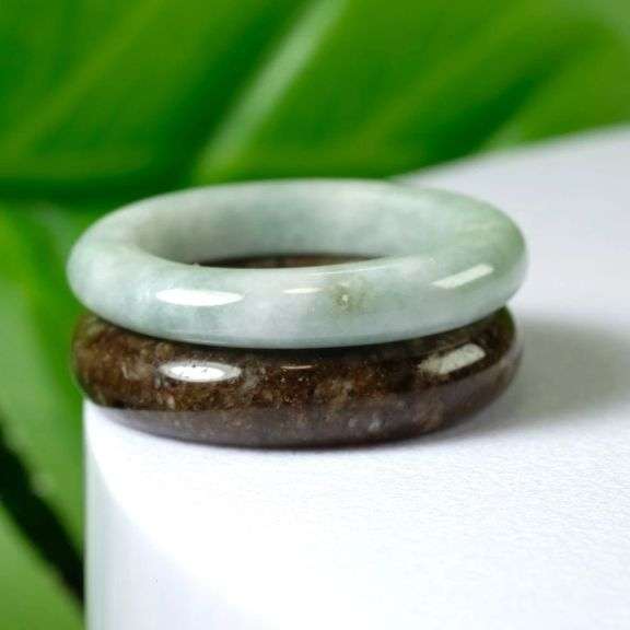 Matched size! Stackable! Size 6.2 Burmese Jade rings weighing 25.60 carats!