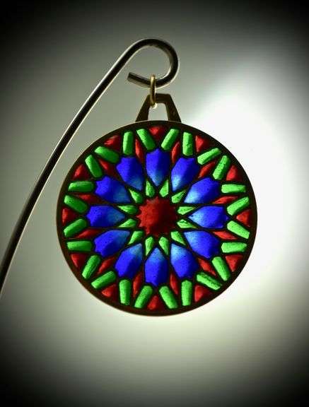 Wonderful 18K Plique-A-Jour "Window" Pendant