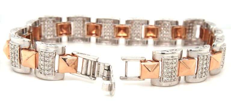 14kt White and rose gold diamond bracelet