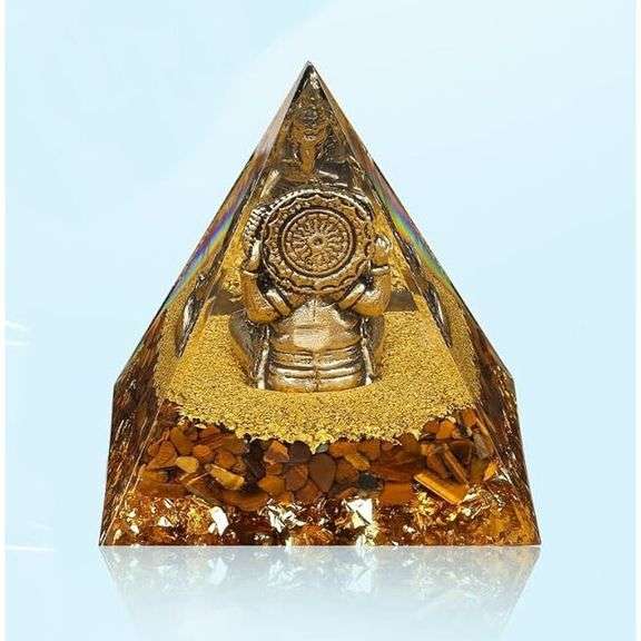 Ganesha Organite with Tiger Eye Pyramid Crystal