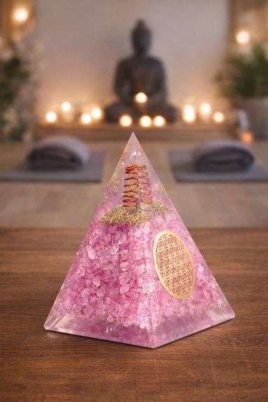 Rose Quartz Spiritual Meditation Pyramid