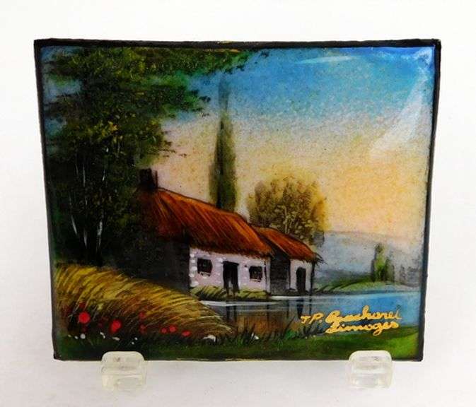 Vintage French Limoges Enameled Miniature Painting
