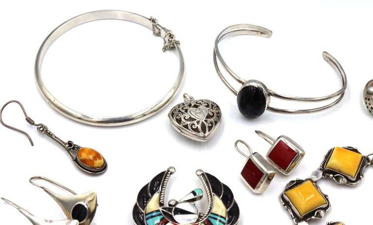 Big group lot of vintage 925 sterling silver mixed jewelry