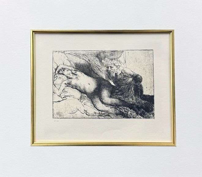 Extremely Rare and Collectible Antique Etching After Rembrandt, c. 1880