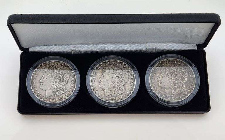 Littleton Set of 1921 P, D, S Morgan Dollars