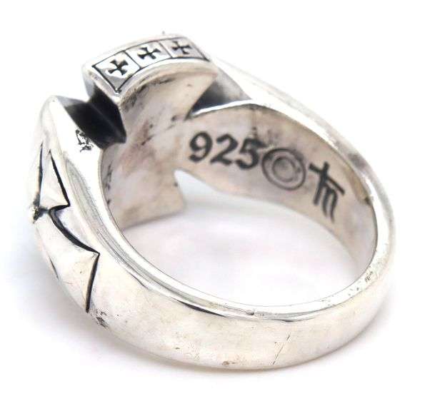 Scott Kay wide black sapphire cross ring