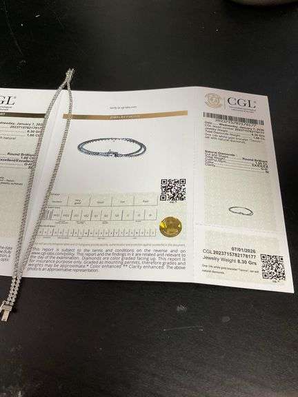 CERTIFIED 14K WHITE GOLD DIAMOND BRACELET