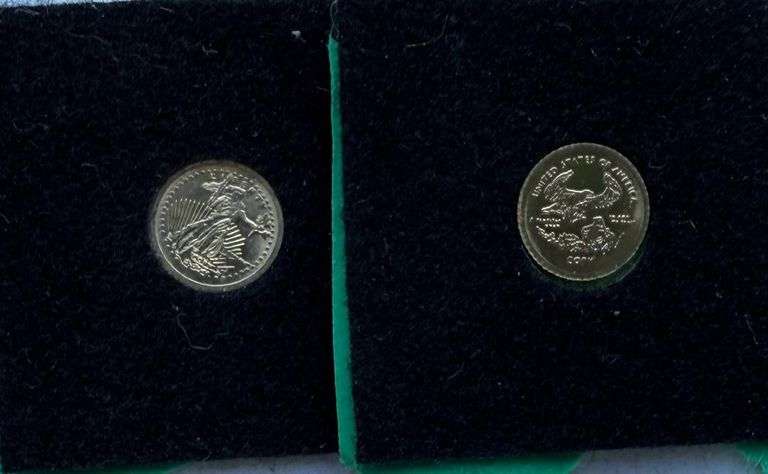 Three Unc 14 k Gold Eagle Tribute Tokens.