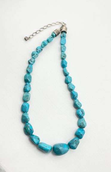 925 Sterling Silver DRT Jay King Turquoise Nugget Beaded Necklace