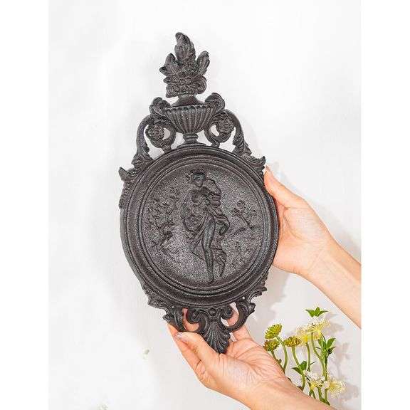 Lady of the Garden Vintage-Style Cast Iron Wall Plaque
