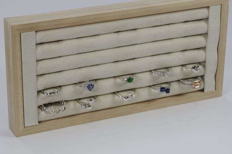 Sterling Silver Curated Ring Assortment Various Sizes & Styles (10 Ring Lot)