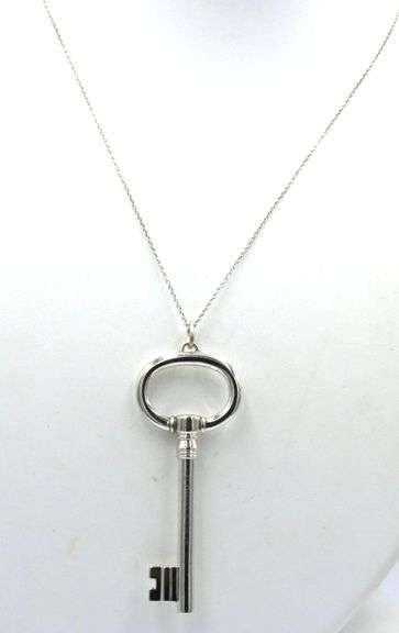 Tiffany & Co large oval key pendant on chain