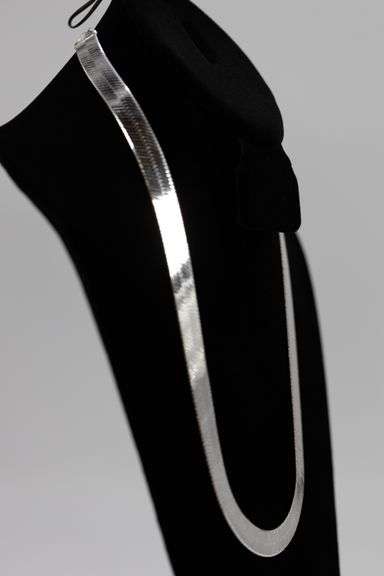 Sterling Silver Wide Herringbone Necklace 11.5mm Italy Solid 925 Italian Chain 18"