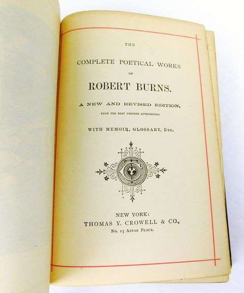 19th C. Complete Poetical Works of Robert Burns Antique Book