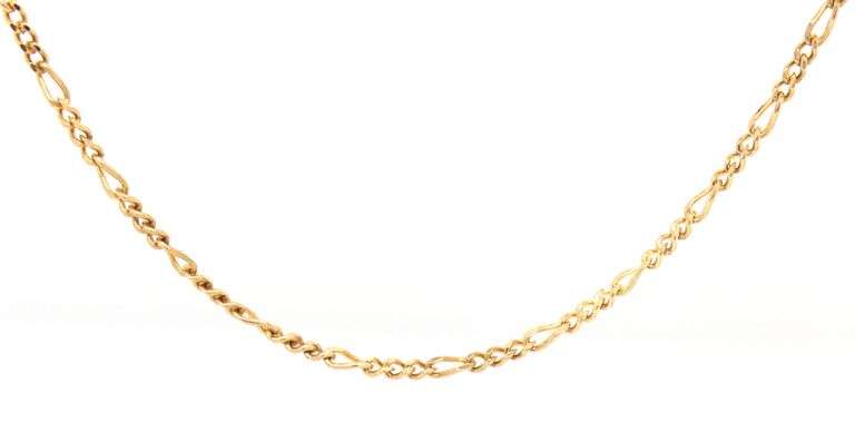 14kt Yellow gold Figaro chain necklace