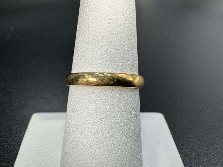 14k Yellow Solid Gold 3mm Domed Plain Men's Women's Wedding Band Size 5
