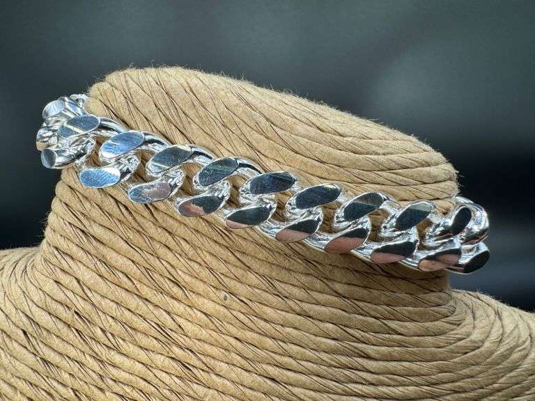 Sterling Silver Solid Miami Cuban Link Chain 10.3mm 925 Italy Heavy Curb Bracelet 7" Inch