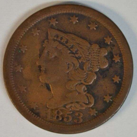 Collectible 1853 Braided Hair Half Cent