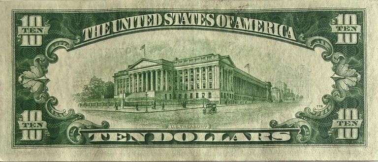 Choice Unc $10 1934 A Series North Africa Silver Certificate