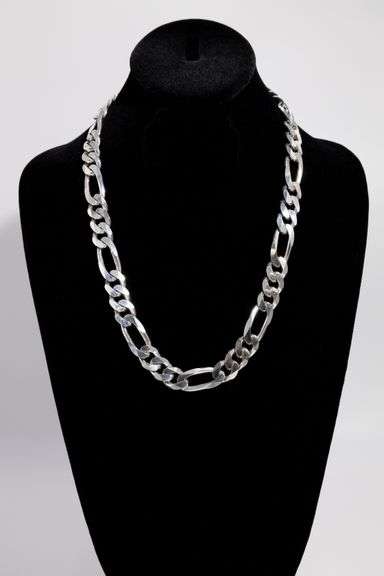 Sterling Silver 12mm Figaro Chain 22 Inch