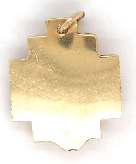 Tasteful 14k YG Religious Pendant with Diamonds