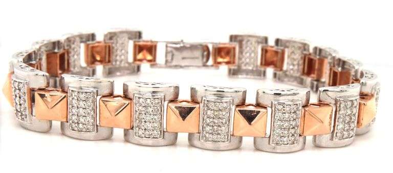 14kt White and rose gold diamond bracelet