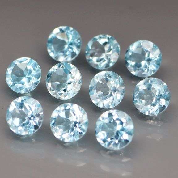 Matched! 15 piece 9.11ct full fire sky blue Topaz set!