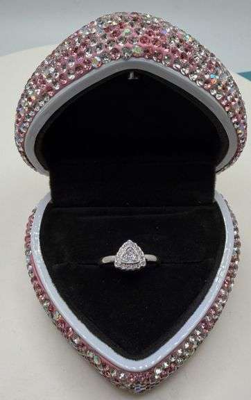 14kt Solid White Gold & Diamond Band Ring