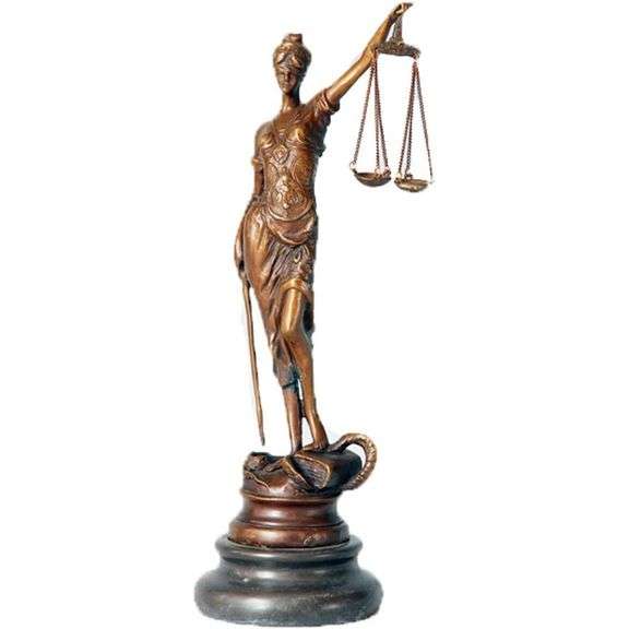 Bronze Justice Statue 8 Inch Metal